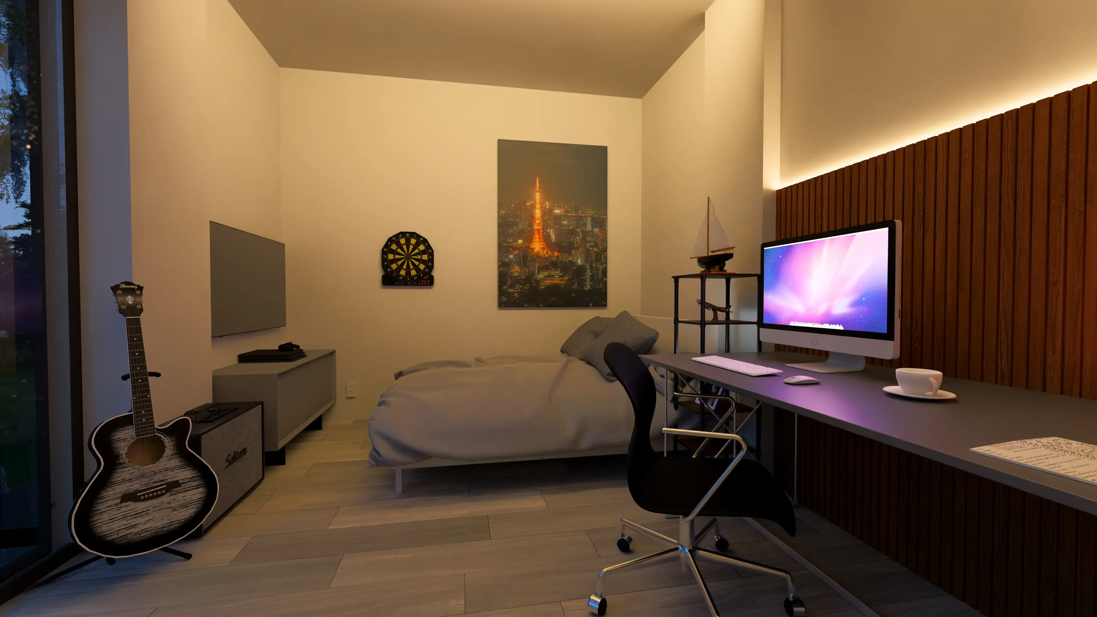 Serenita 1805 Modern İç Mekan Tasarımı Genç Odası